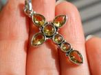 Vanoli 925 zilveren kruis / cross kettinghanger citrien, Sieraden, Tassen en Uiterlijk, Kettinghangers, Daiva1973@hotmail.com