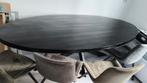 Zwarte ovale tafel met 4 stoelen., Huis en Inrichting, Tafels | Eettafels, 200 cm of meer, Zo goed als nieuw, Ovaal, 50 tot 100 cm
