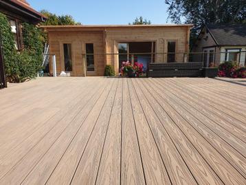 Composiet Vlonderplanken – 390cm x 14cm - Teak beschikbaar voor biedingen
