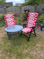 2 KETTLER tuinstoelen en kussens en incl.tuintafeltje, Gebruikt, Aluminium, Tuinset, Eettafel