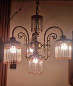 Kroonluchter met glazen pegels staafjes, Ophalen of Verzenden, Gebruikt, Jugendstil art deco art nouveau