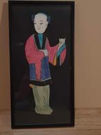 Chinees figuur van zijde in lijst, Antiek en Kunst, Ophalen of Verzenden