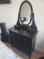 Ladekast met spiegel, donkerbruin, Huis en Inrichting, Kasten | Ladekasten, Ophalen, Gebruikt, 50 tot 100 cm, 3 of 4 laden