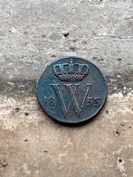 1/2 cent 1853 Willem III, mooie kwaliteit, Ophalen of Verzenden, Koning Willem III, Losse munt