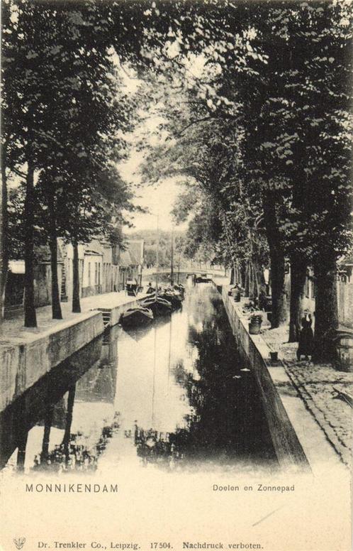 Monnikendam. Doelen en Zonnepad - boten - ongelopen, Verzamelen, Ansichtkaarten | Nederland, Ongelopen, Overijssel, 1920 tot 1940