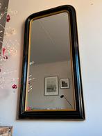 Prachtige antieke franse  boog spiegel zwart met goud, Ophalen, Rechthoekig