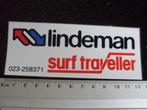 sticker lindeman surf traveller logo, Verzenden, Zo goed als nieuw, Bedrijf of Vereniging
