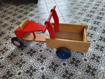 Houten bakfiets loopfiets