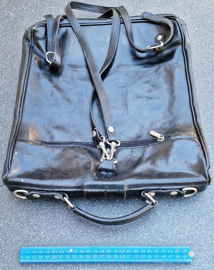 Leren laptop-tas, Computers en Software, Laptoptassen, Gebruikt, Rugzak, 12 inch, Ophalen of Verzenden
