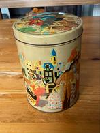 Oude blikken trommel met koets afbeelding, Ophalen of Verzenden, Gebruikt