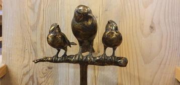 3 VOGELS OP TAK / / bronzen tuinbeeld / VOGEL beschikbaar voor biedingen