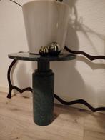 Groene Marmeren Bijzettafel/Salontafel, Huis en Inrichting, Ophalen, Minder dan 55 cm, Gebruikt, Rond