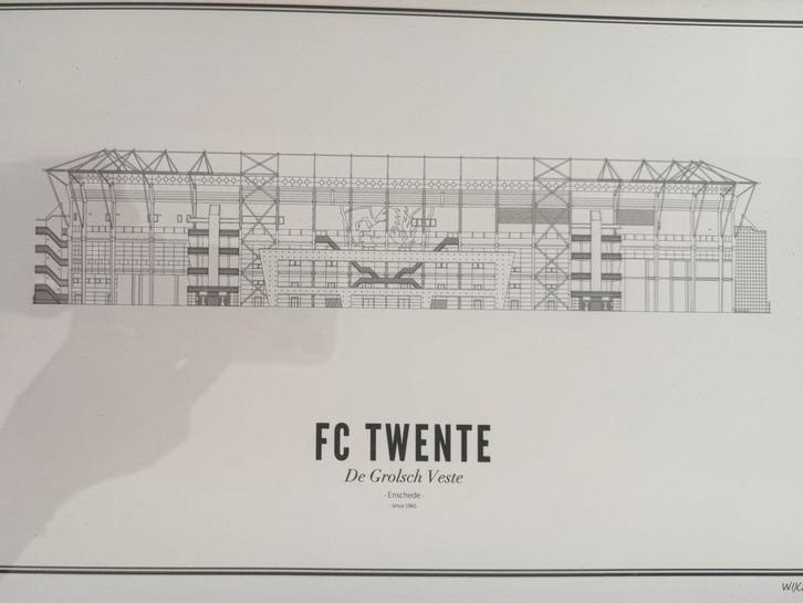 FC Twente – De Grolsch Veste kunstprint (ingelijst), Huis en Inrichting, Woonaccessoires | Schilderijen, Tekeningen en Foto's