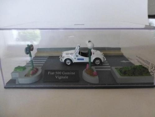 Fiat 500 Gamine Vignale wit diorama, Hobby en Vrije tijd, Modelauto's | 1:43, Nieuw, Auto, Overige merken, Ophalen of Verzenden