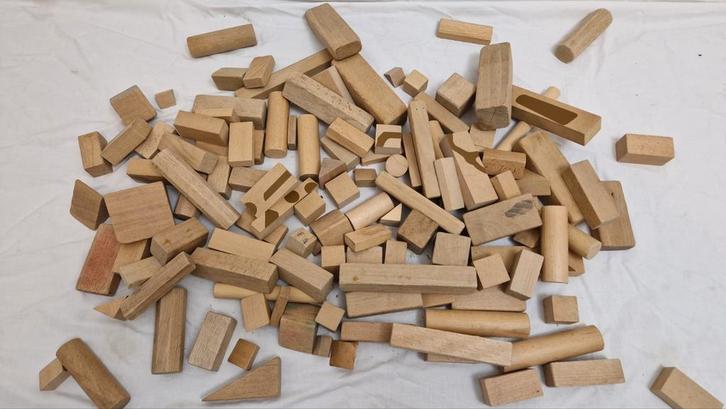 Houten Speelblokken - Veel Plezier!, Kinderen en Baby's, Speelgoed | Bouwstenen, Gebruikt, Overige merken, Ophalen of Verzenden