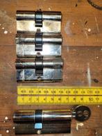 4 gelijksluitende cilinders, Doe-het-zelf en Verbouw, Ophalen, Zo goed als nieuw, Rvs, Slot