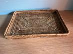 Vintage rotan spablad, dienblad, Ophalen, Zo goed als nieuw, Rechthoekig, Hout
