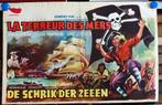 Filmposter La terreur des mers / De schrik der zeeen, Gebruikt, Ophalen of Verzenden, A1 t/m A3, Film en Tv
