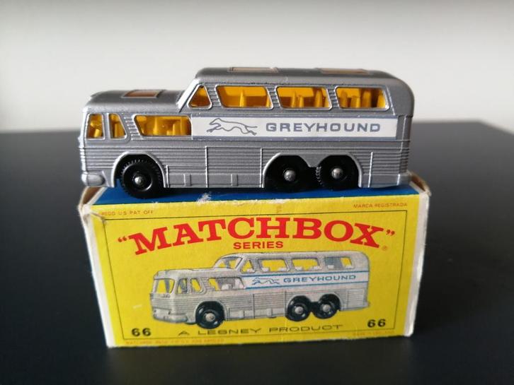 Lesney Matchbox #66 Greyhound Coach in doosje, Hobby en Vrije tijd, Modelauto's | Overige schalen, Zo goed als nieuw, Auto, Ophalen of Verzenden