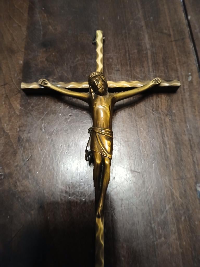 Bronzen crucifix, Ophalen of Verzenden