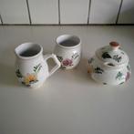 Regina Gouda aardewerk roomstel met lepelvaasje, Ophalen of Verzenden