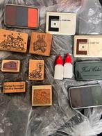 Stempelset met inkt en glitter, Ophalen of Verzenden, Gebruikt, Houten stempel