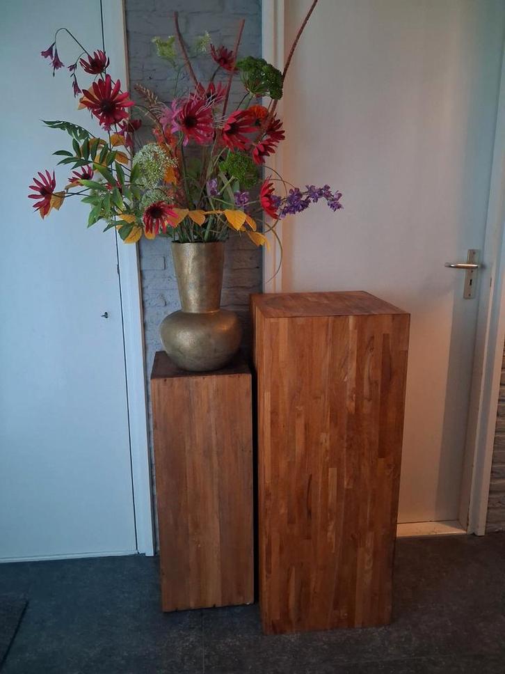 Teak houten zuilen - 2 maten, Huis en Inrichting, Woonaccessoires | Zuilen en Pilaren, Zo goed als nieuw, Ophalen
