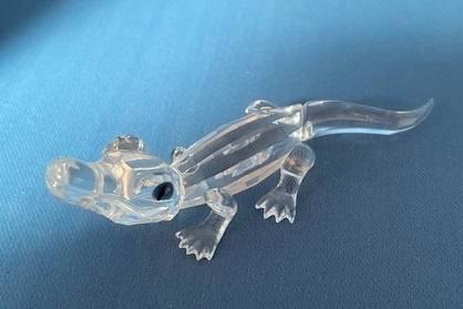Swarovski beeld miniatuur Krokodil, Verzamelen, Swarovski, Zo goed als nieuw, Figuurtje, Ophalen of Verzenden