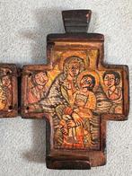 250740 - Antiek Afrikaans koptisch houten kruis uit Ethiopie, Ophalen of Verzenden