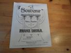 Franz Drdla - Souvenir, Muziek en Instrumenten, Bladmuziek, Gebruikt, Klassiek, Ophalen of Verzenden, Piano