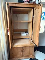 Grenen Computerkast met Uitschuifbaar Blad, Gebruikt, 70 tot 120 cm, Ophalen of Verzenden, 170 cm of meer