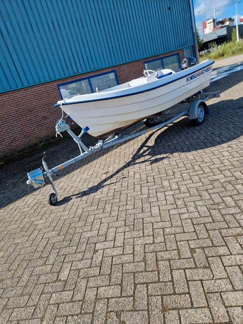 Seabird consoleboot met kanteltrailer en 15 pk 4 takt motor, Watersport en Boten, Vis- en Consoleboten, Zo goed als nieuw, 10 tot 30 pk