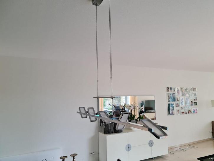 zgan led tafel hang lamp chroom dimbaar en verstelbaar, Huis en Inrichting, Lampen | Hanglampen, Zo goed als nieuw, Metaal, Verzenden