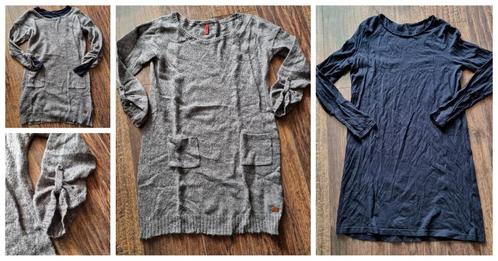 Grijze jurk met blauw tuniek, S. Oliver, maat L, Kleding | Dames, Jurken, Zo goed als nieuw, Maat 42/44 (L), Knielengte, Ophalen of Verzenden