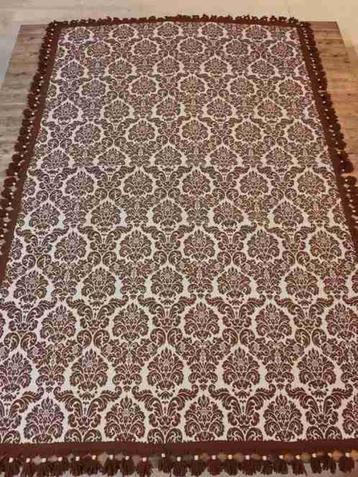 Grandfoulard XL bruin beige klassiek bijzondere rand beschikbaar voor biedingen