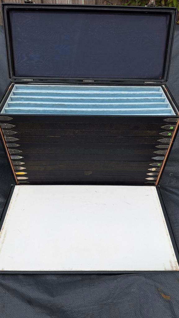 juweliers horlogemakers koffer retro uniek, Antiek en Kunst, Antiek | Klokken, Ophalen of Verzenden