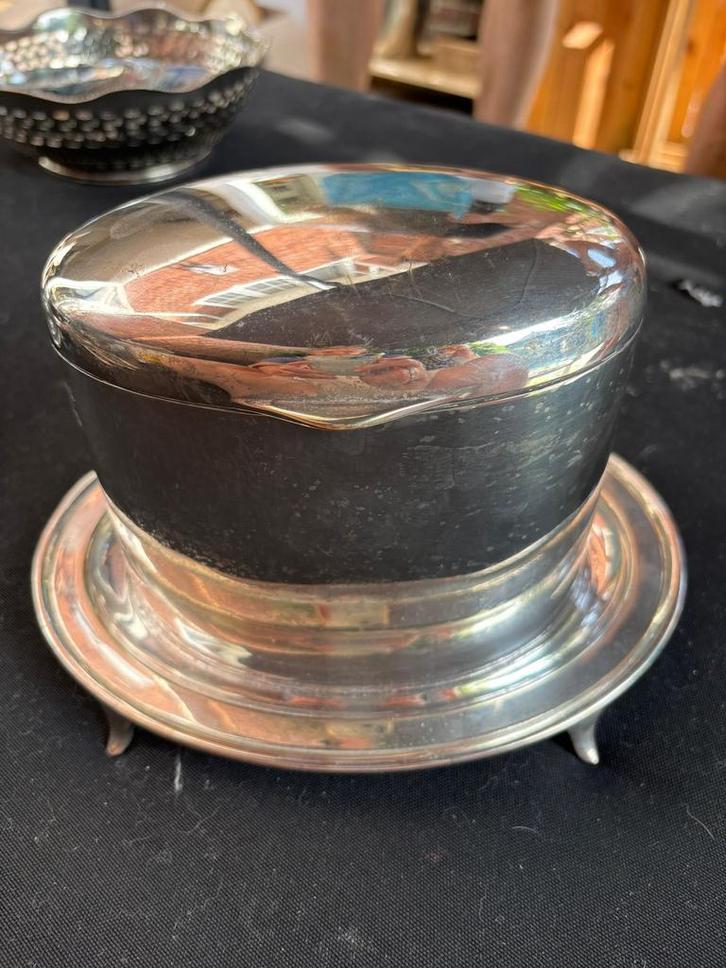 Zilveren boter en kaasschaaltje, Antiek en Kunst, Antiek | Goud en Zilver, Ophalen of Verzenden