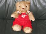 vintage 32 cm grote Gorham Teddybeer met tuinbroek, uit 1987, Verzenden, Zo goed als nieuw