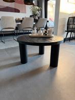 Robuuste Zwarte Houten Salontafel - Loods 5, Huis en Inrichting, Tafels | Salontafels, Ophalen, Rond, 50 tot 100 cm, Zo goed als nieuw