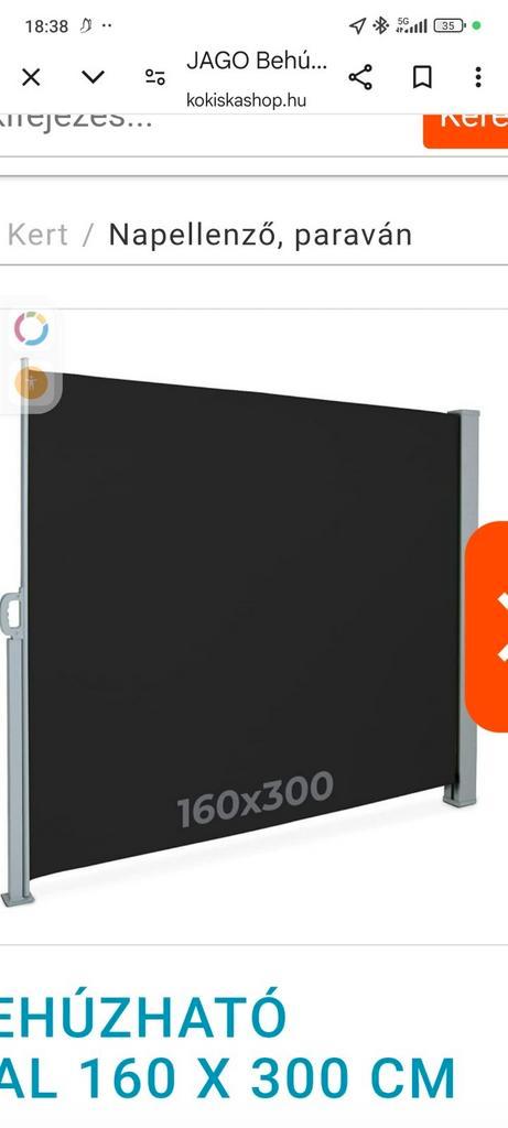 Jago uittrekbare zijluifel 160x300 antraciet, Tuin en Terras, Tuinschermen, Nieuw, Overige materialen, 150 tot 200 cm, 200 cm of meer