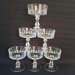 6 Vintage kristallen coupes, Louvre van Cristal d'Arques, Glas of Glazen, Ophalen of Verzenden, Overige stijlen, Glas