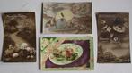 4 nostalgische franse paaskaarten. 1913, 1914, 1918, Verzenden