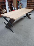nieuw robuuste massief eiken eettafel 220 lang X 99 cm, Ophalen, 50 tot 100 cm, Vijf personen of meer, Eikenhout