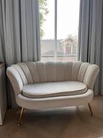 Creme wit suede bankje (zonder kussens), Ophalen, Zo goed als nieuw, Tweepersoons, Minder dan 150 cm