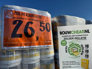 Zolderisolatie met aluminiumfolie €.6.35 per m2 beschikbaar voor biedingen