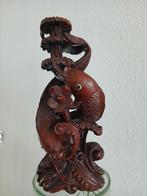Chinees japans houten beeld karper vis koi, Ophalen of Verzenden