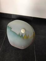 Vintage glazen plafoniere, Huis en Inrichting, Lampen | Plafondlampen, Ophalen, Glas