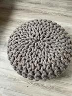 Gebreide poef, grijs, Ophalen, Gebruikt, Rond