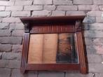 vintage oude wand spiegel met houten bewerkte lijst, Huis en Inrichting, Woonaccessoires | Spiegels, Ophalen, Gebruikt, Minder dan 100 cm