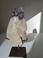 Calciet met amethist stalactiet, Verzamelen, Mineralen en Fossielen, Ophalen of Verzenden